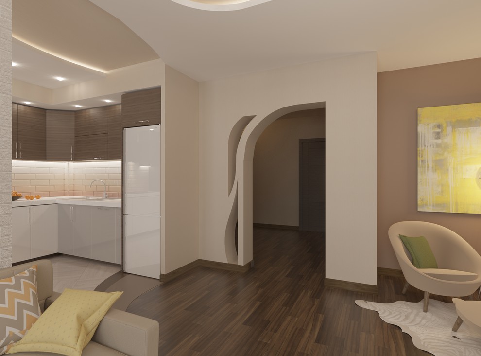 Дизайн квартиры-студии для молодой семьи