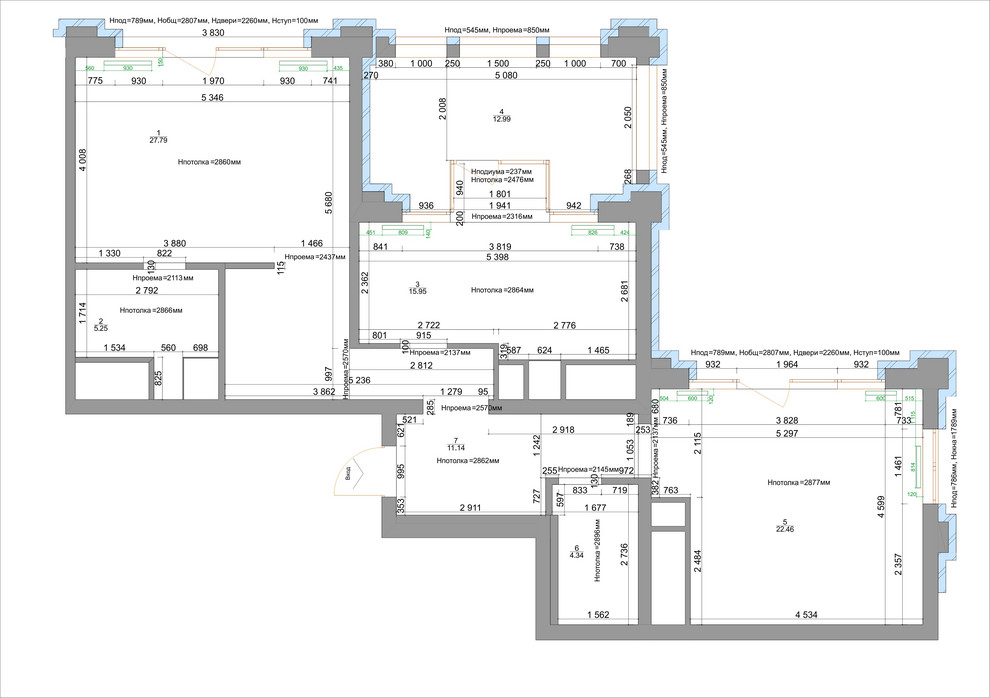 Обложка проекта: Проект 3-комнатной квартиры с террасой в ЖК Эверест