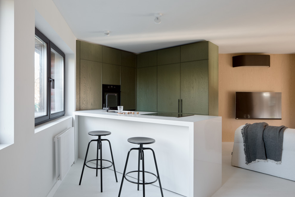 Кухня-гостиная. Разворот на 45 градусов