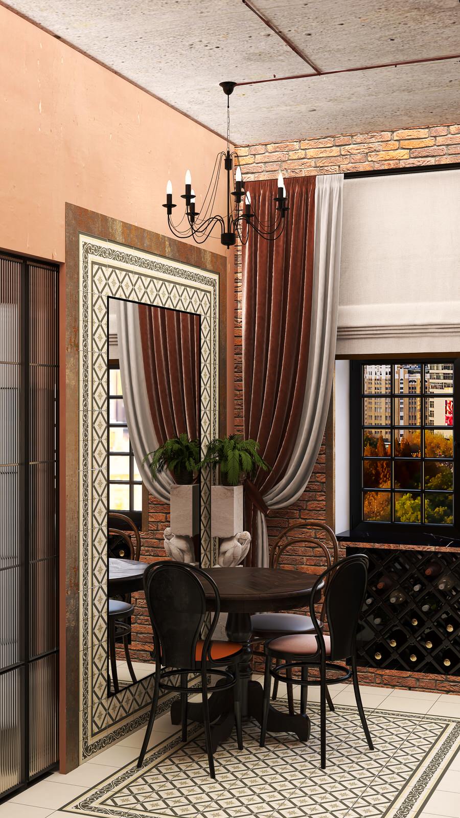 Обложка проекта: Кухня и ванная в силе ретро в трехкомнатной квартире старого фонда