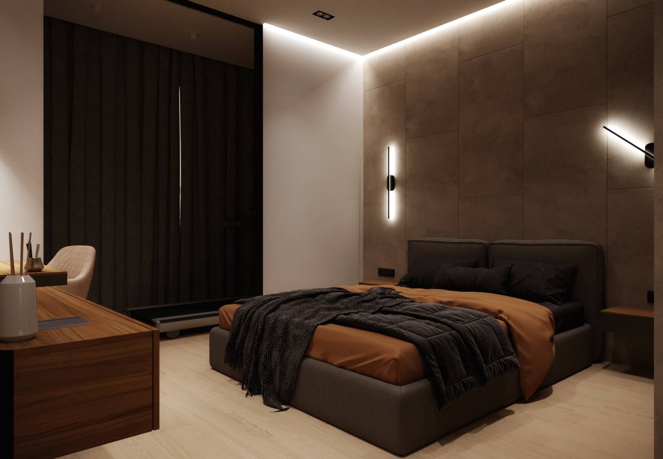 Кухня-гостиная для молодой пары в стиле Total minimalism