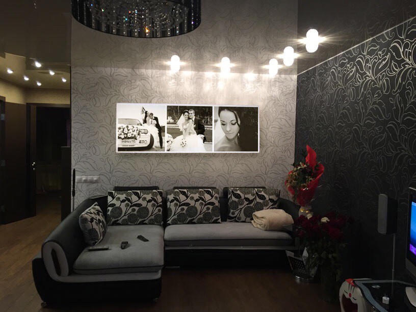 Светильники с фото в гостинную