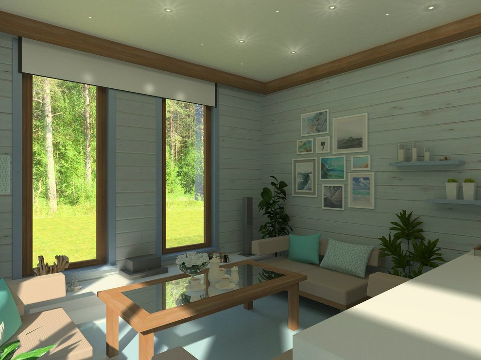 Дизайн комнаты отдыха с сауной и бассеином