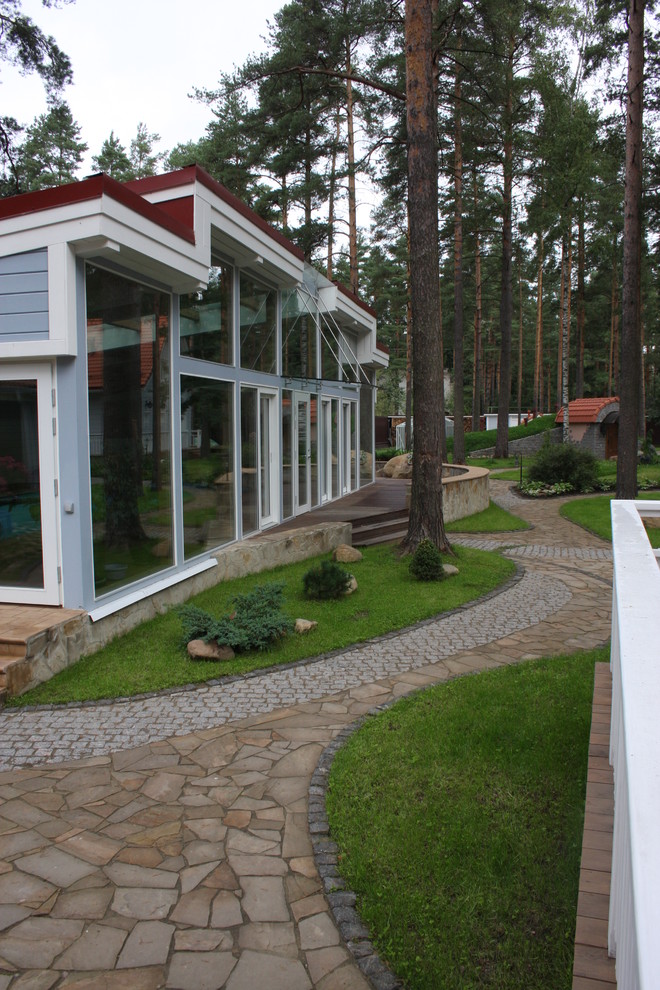 Реализация ландшафтного проекта в сосновом лесу