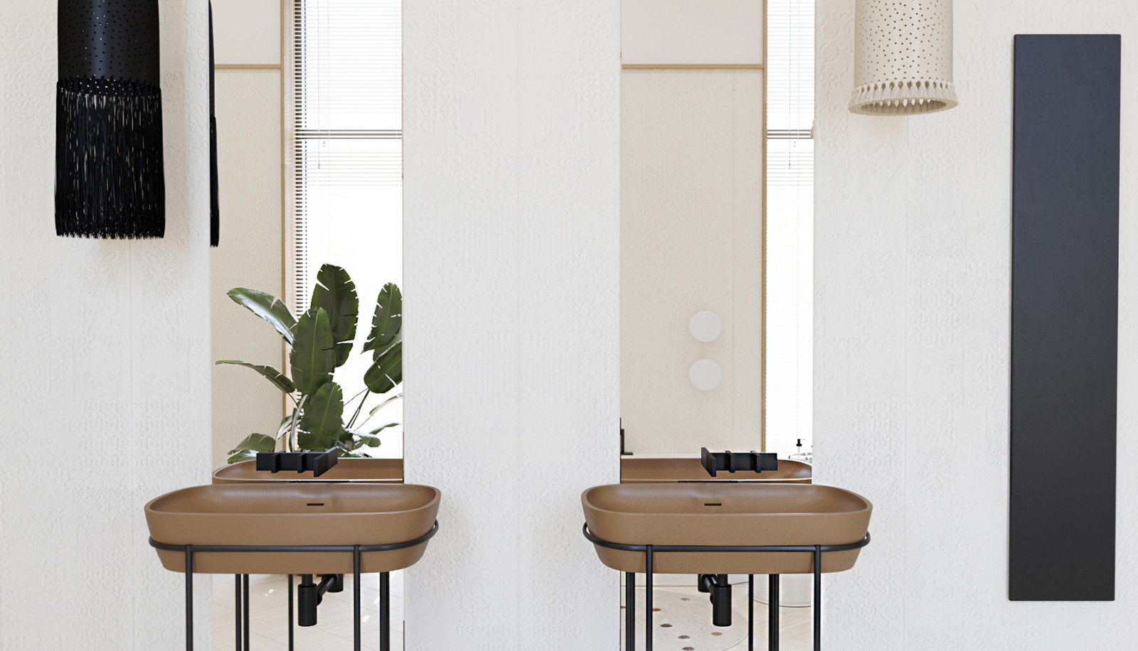 Интерьер ванной комнаты в загородном доме