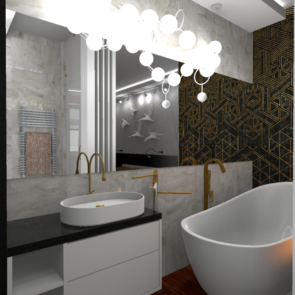 Спальня и ванная для молодой супружеской пары