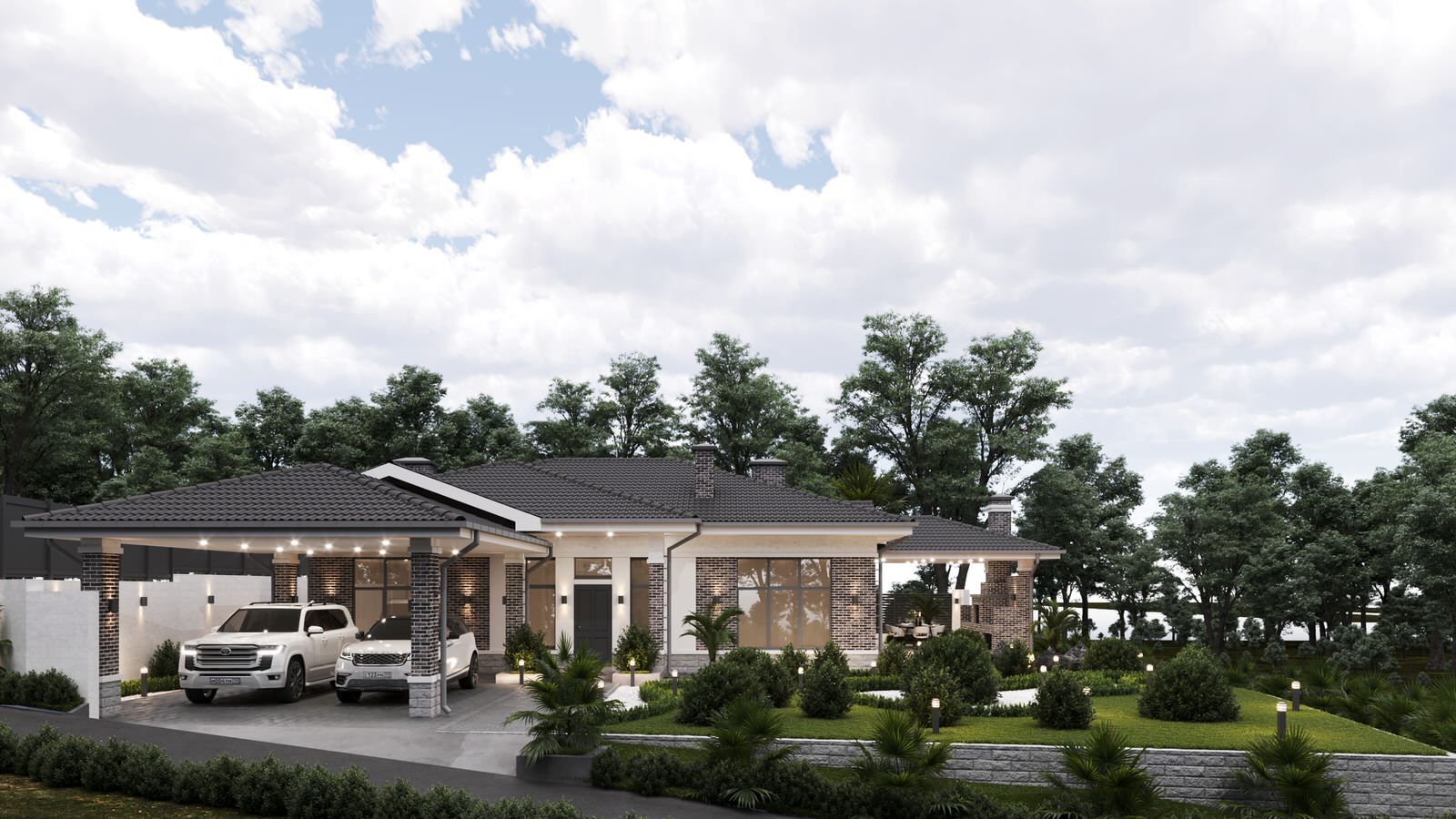 Обложка проекта: Одноэтажный дом на 130 кв.м.