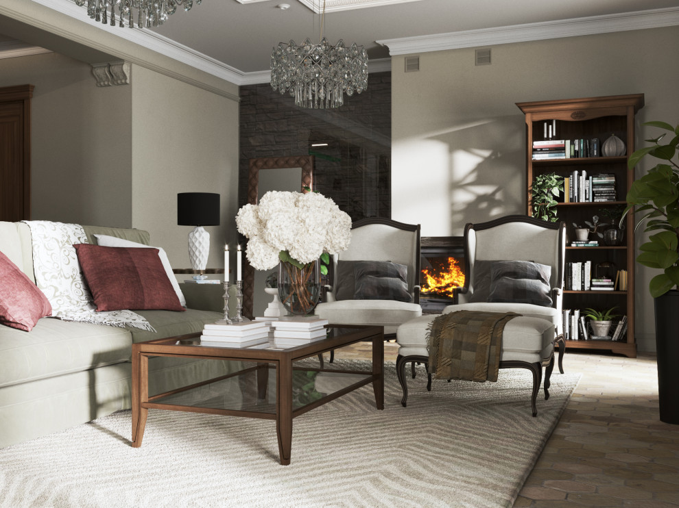 Проект гостиной загородного дома