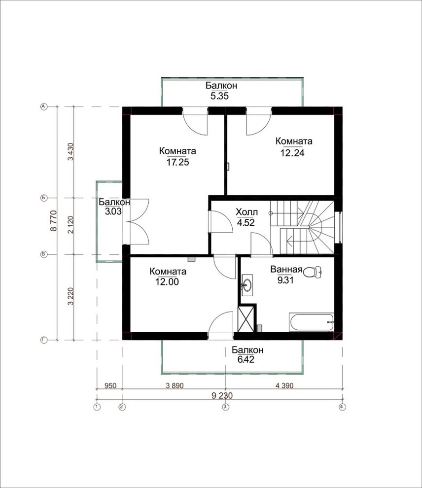 Проект дома из газобетона № 496 — 176 м2