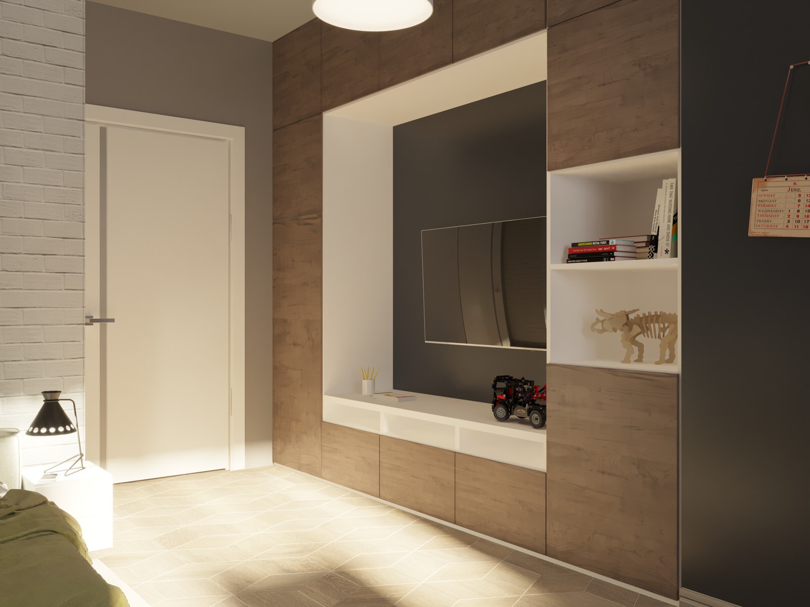 Комната для мальчика-подростка в проекте 2-х комнатной квартиры для молодой семь