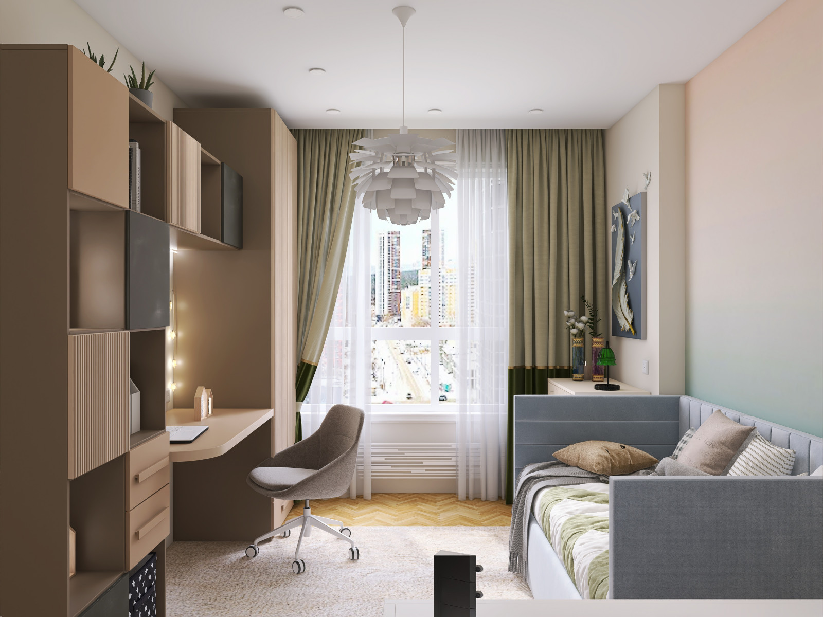 Дизайн интерьера 2х комнатной квартиры в ЖК "Парк Столиц" г. Екатеринбург