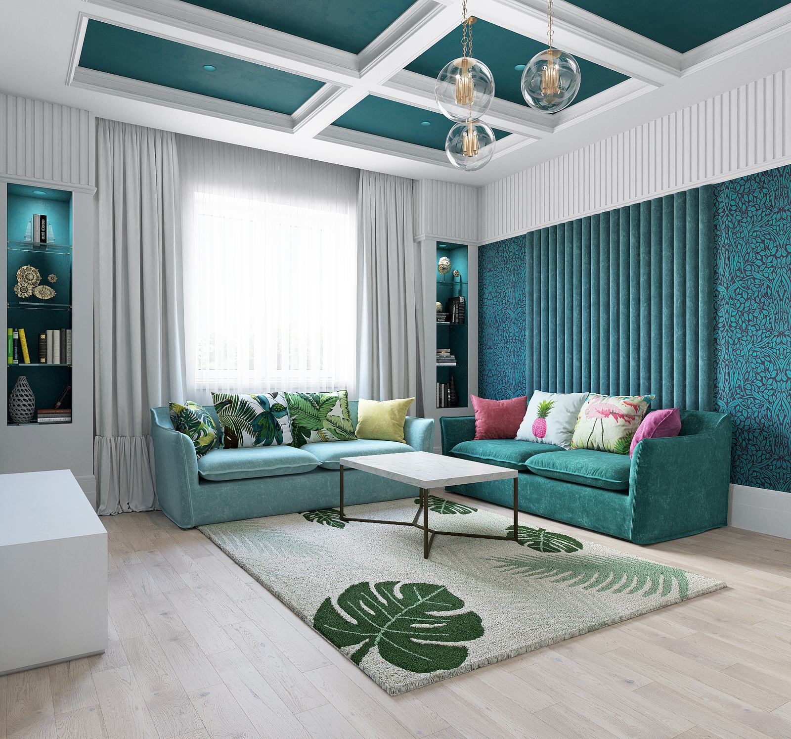 Обложка проекта: Гостиная с высокими потолками