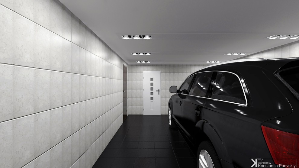 Интерьер таунхауса в современном стиле (монохром)