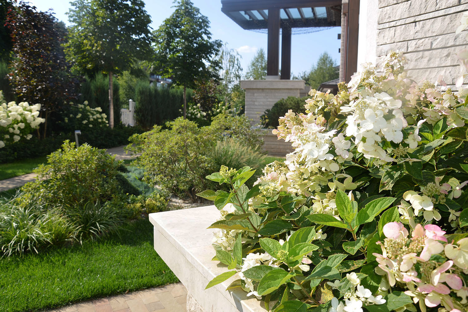 Современный сад в КП "Бенелюкс" вилла 1