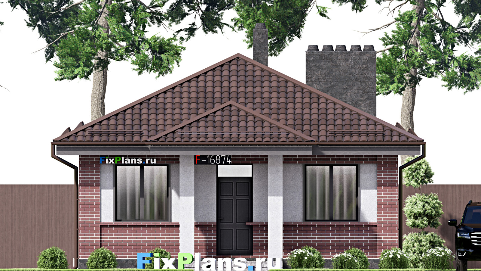 Проект одноэтажного дома 9х12м S74м2 F-16874