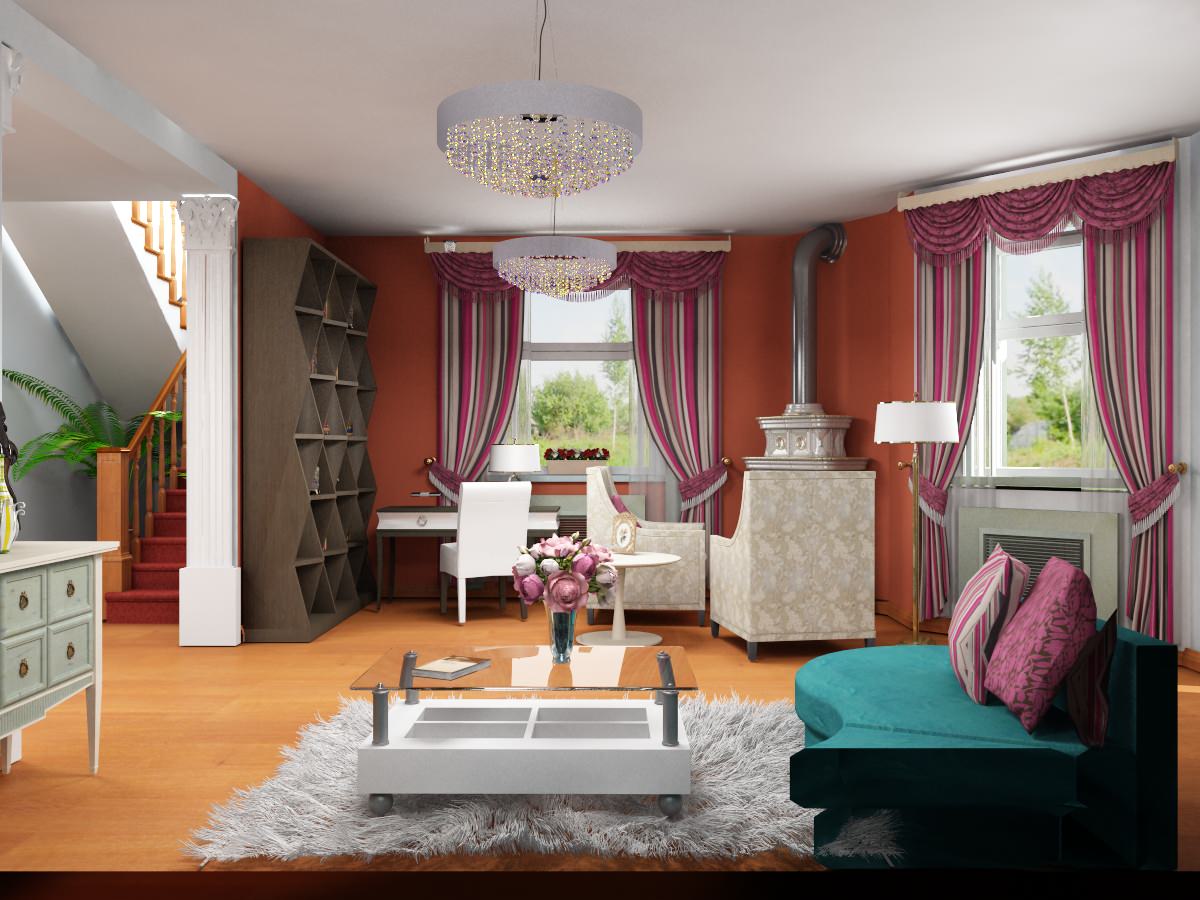 Дом в зеленом городе . Проект первого этажа.