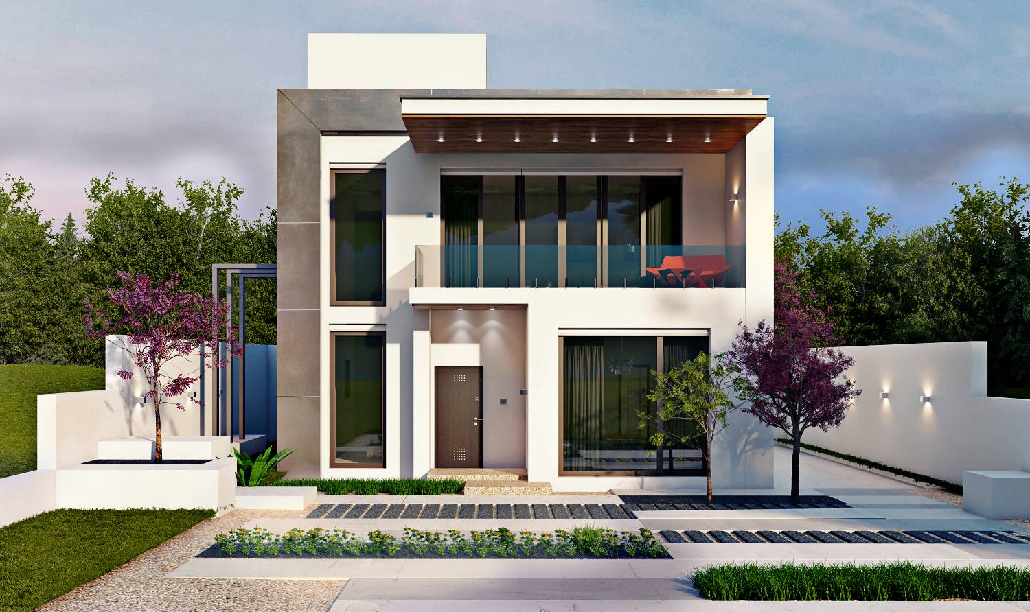 Обложка проекта: Проект загородного дома, в современном стиле с видом на холмы и реку