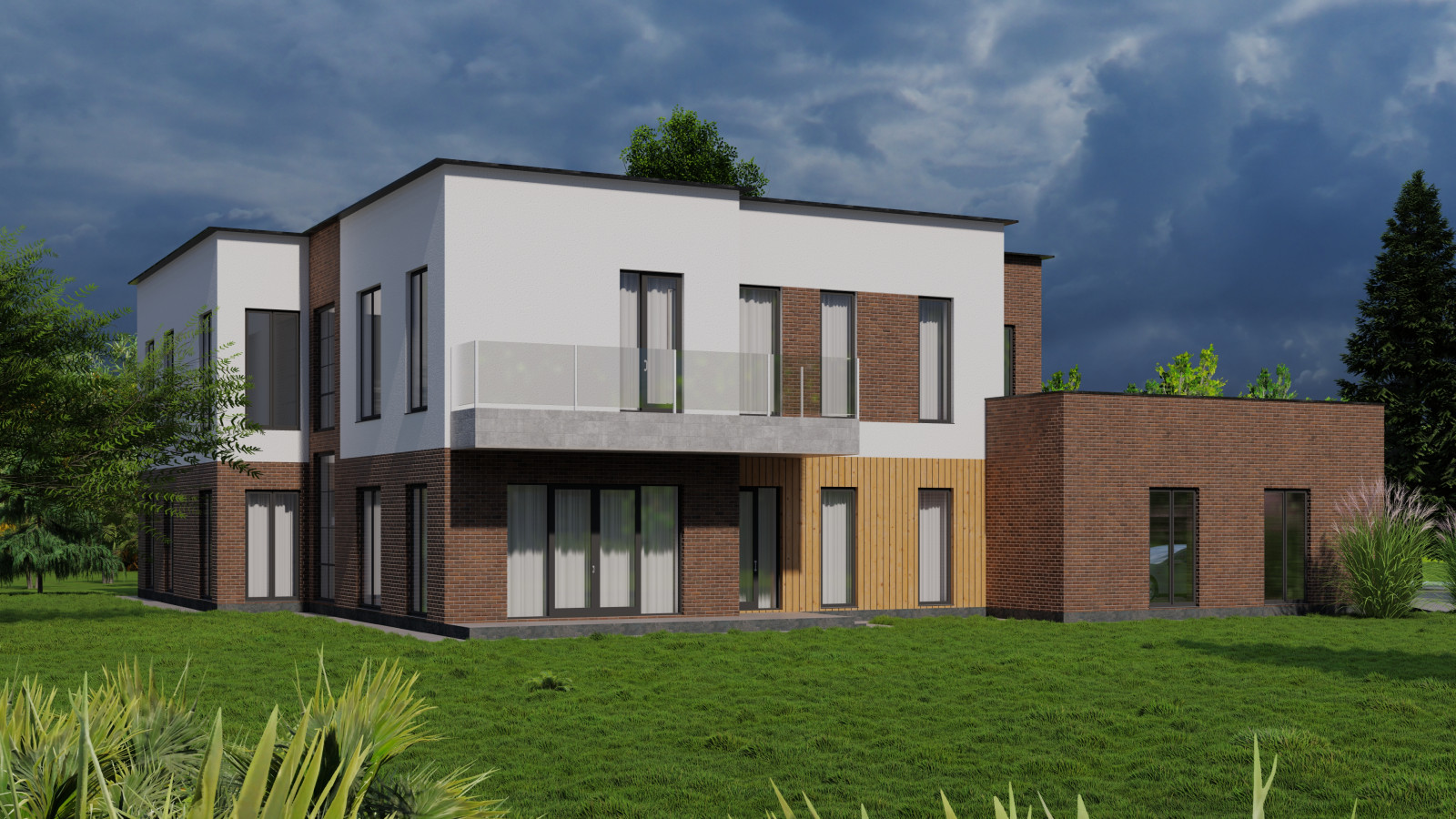 Двухэтажный дом со вторым светом и гаражом