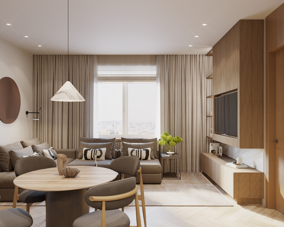 Soft-минимализм в монохромном интерьере трехкомнатной квартиры /ЖК "Балтийский"