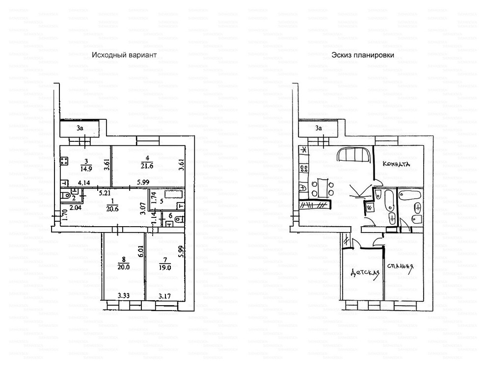 Идеи перепланировки для многокомнатных квартир