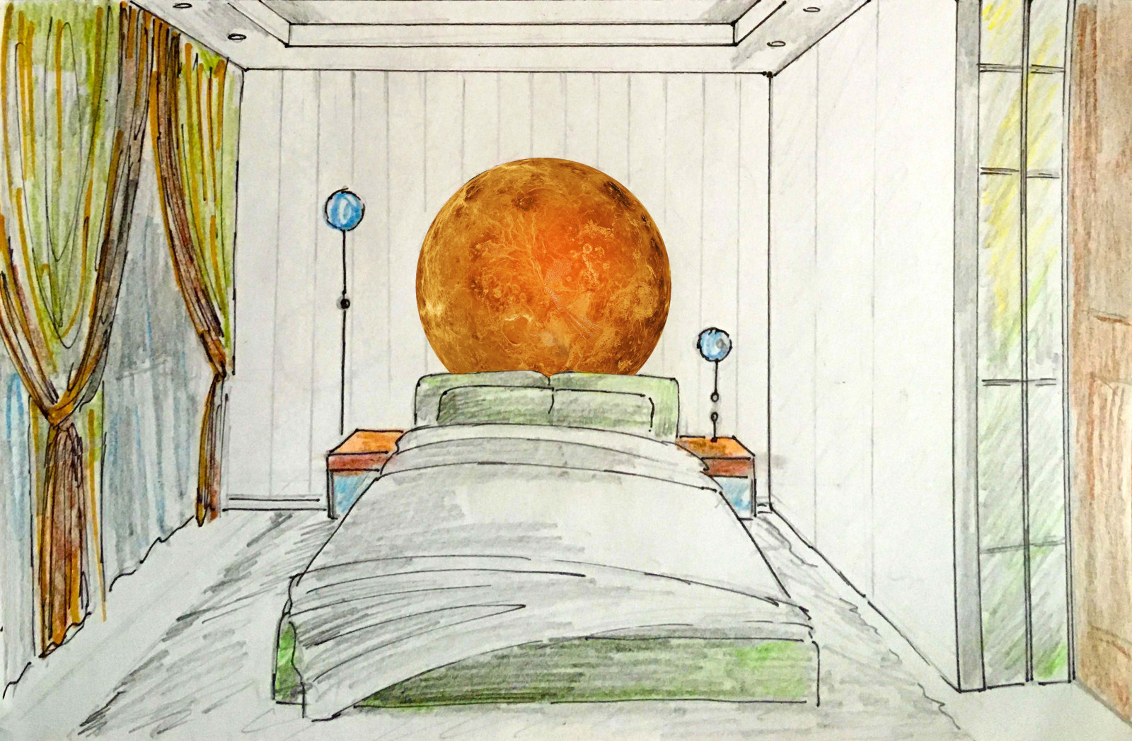 квартира в авторском стиле с Деревом и Венерой