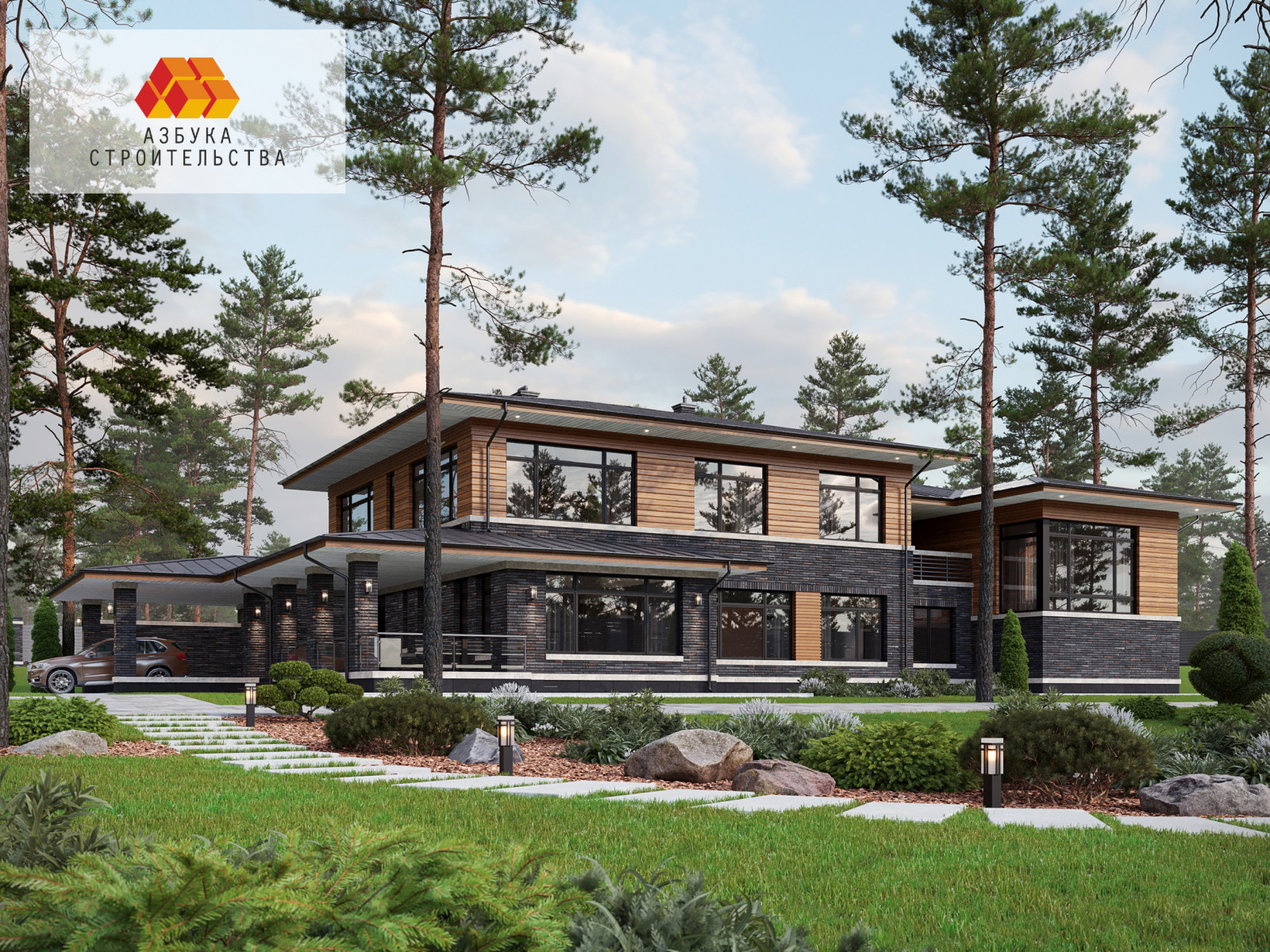 Дом по мотивам архитектуры Ф. Райта