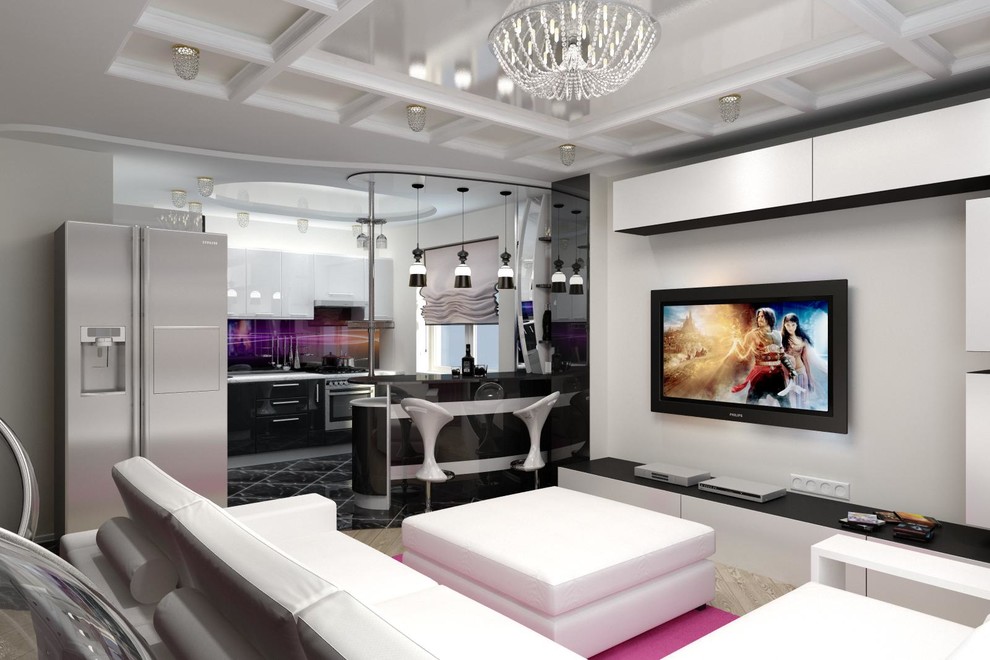 Дизайн современной кухни - гостиной