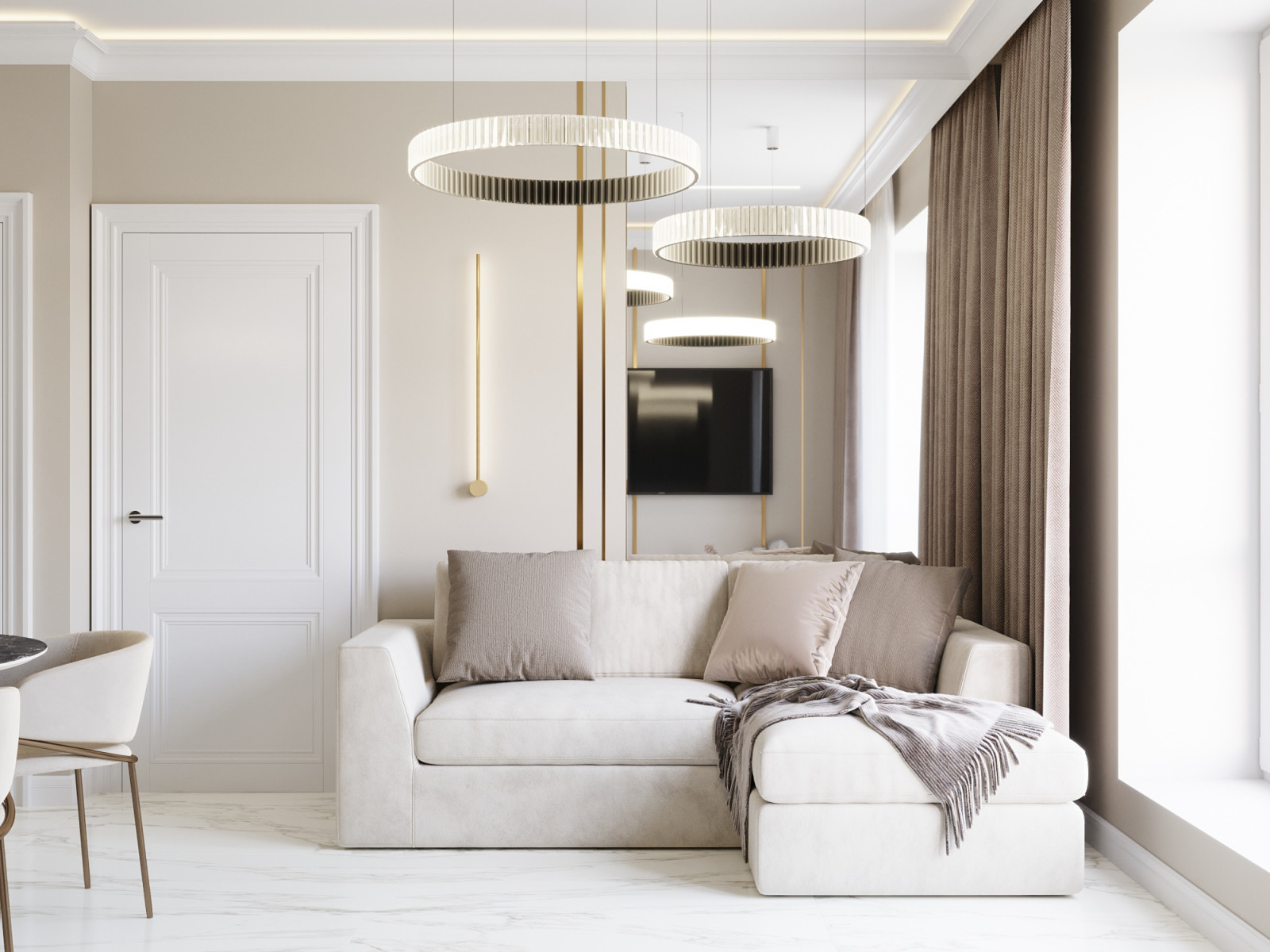 ЖК Хрустальный,гостиная-кухня