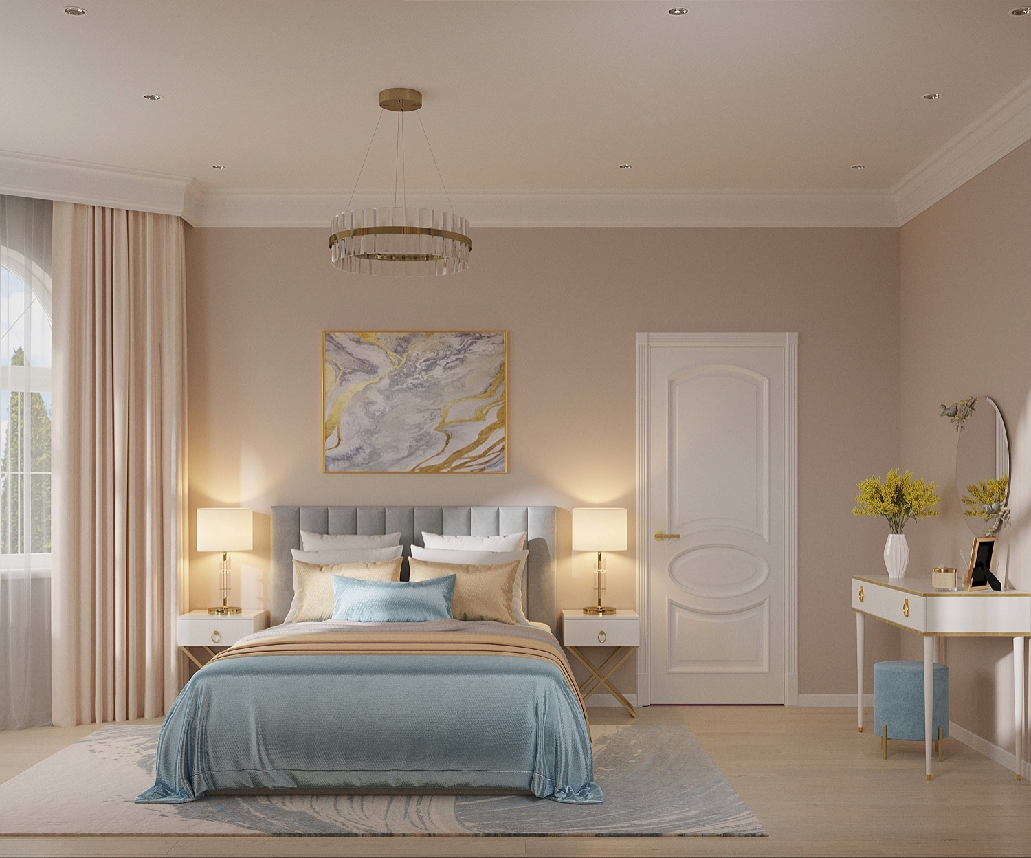 Спальня неоклассика с элементами арт-деко