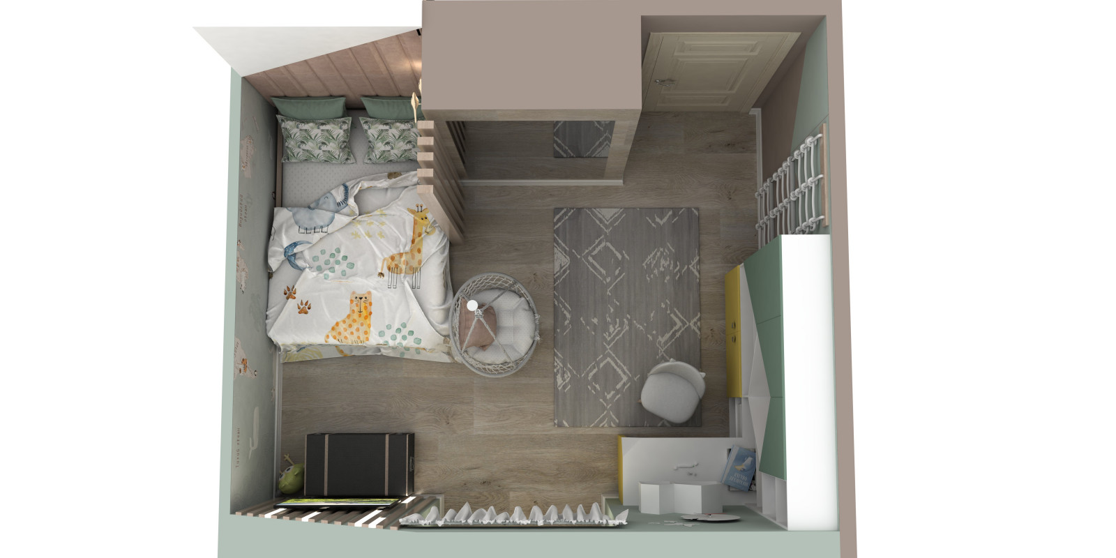 детская на мансардном этаже