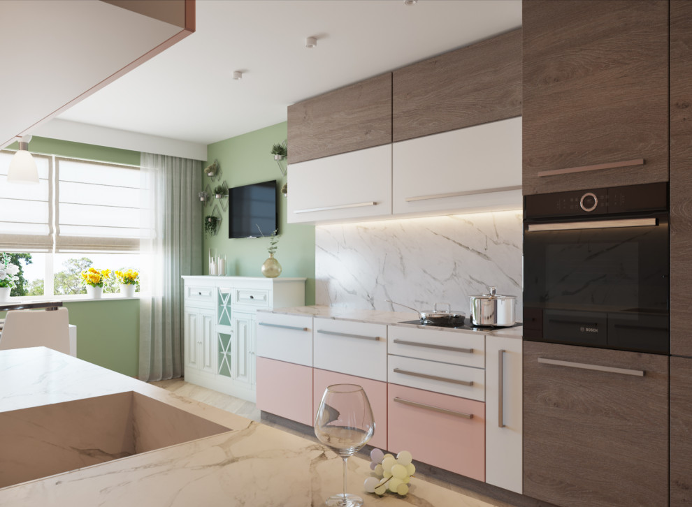 Дизайн интерьера кухни в частном доме. Современность с нотками классики