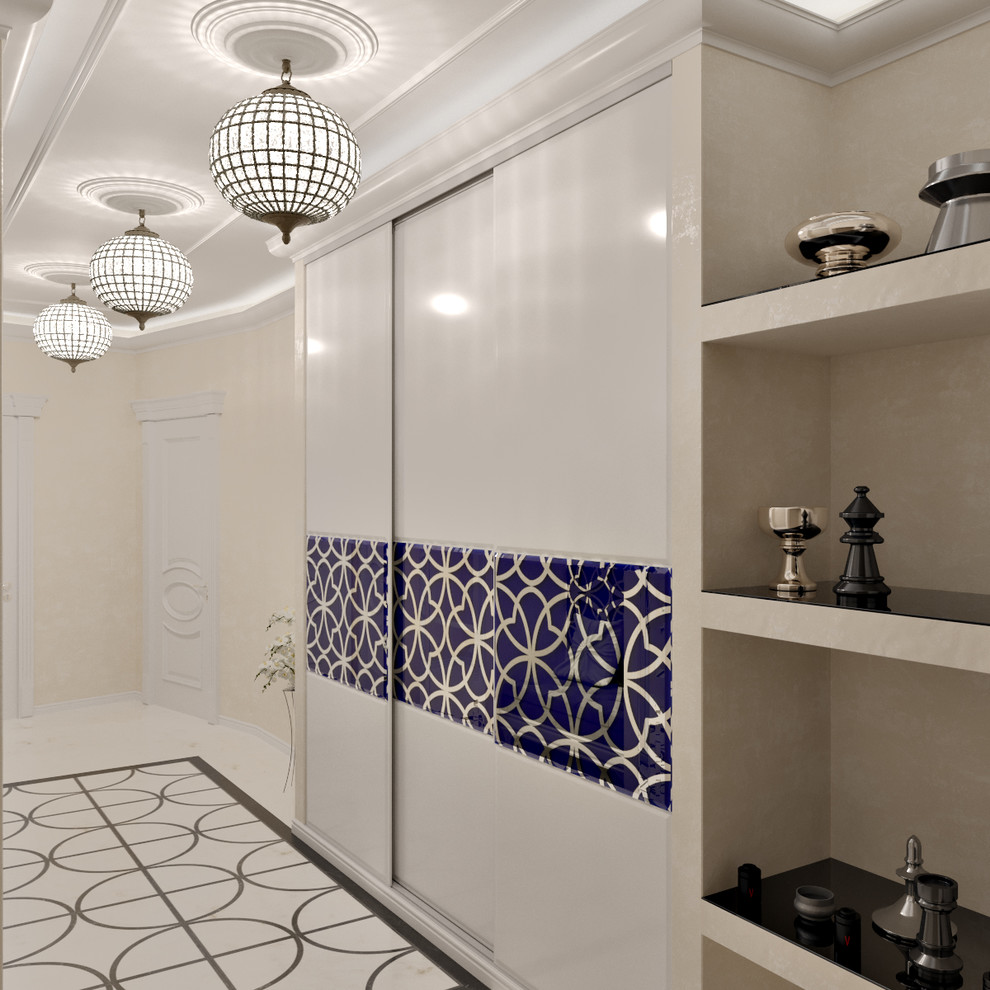 Проект дизайна интерьера 3х комнатной квартиры 100 кв.м.спальня ар деко  xЗеркал