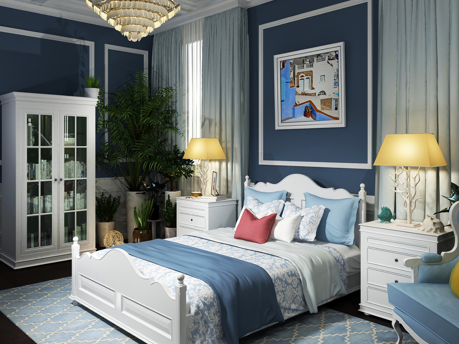 Спальня в морском стиле