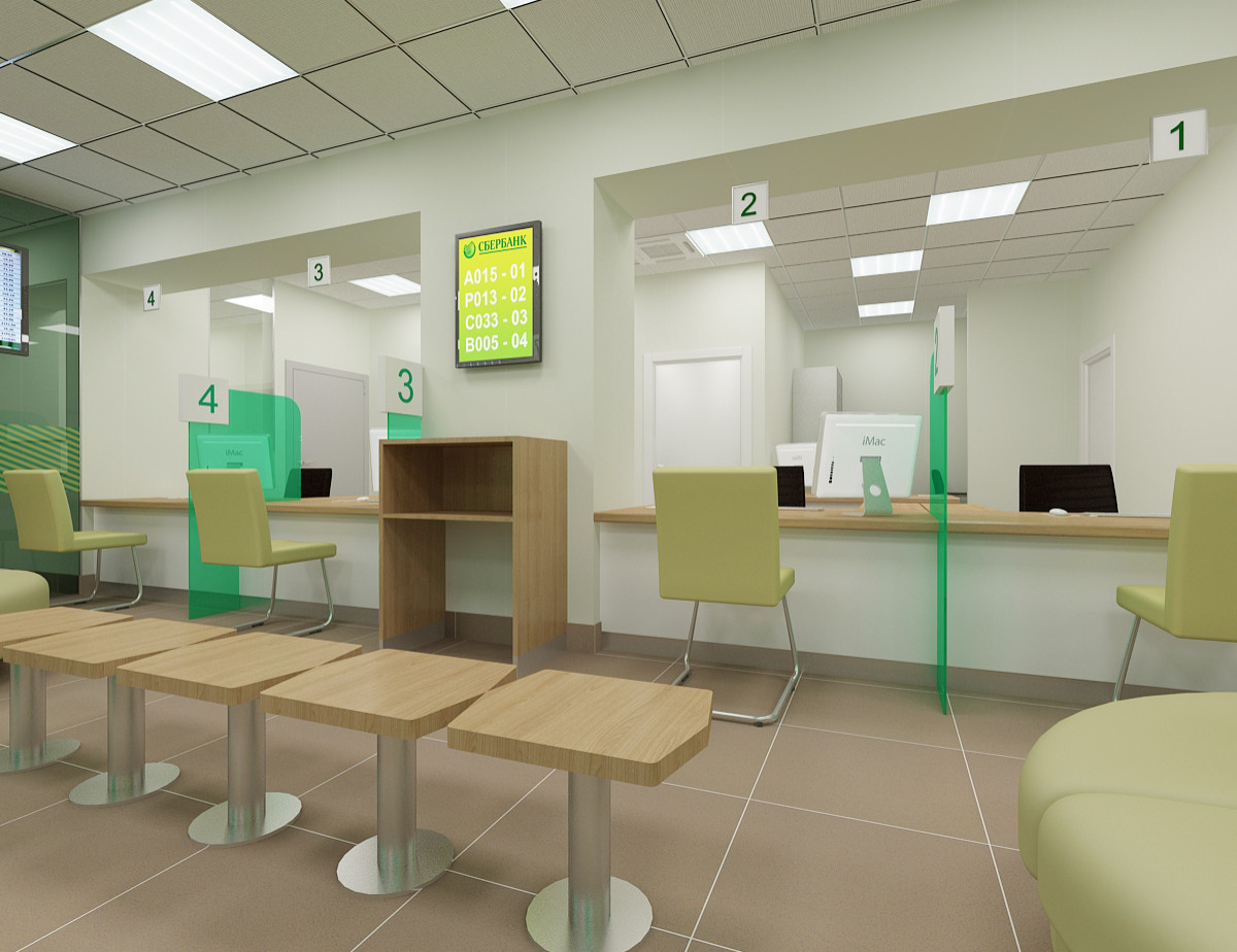 Дизайн-проект отделения ПАО Сбербанка Омская обл. г. Муромцево