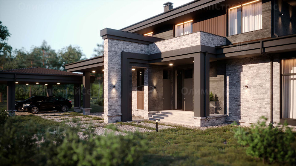 Двухэтажный дом в стиле Райта «Веллингтон»