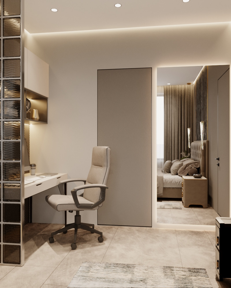 Современный интерьер в нюдовых тонах