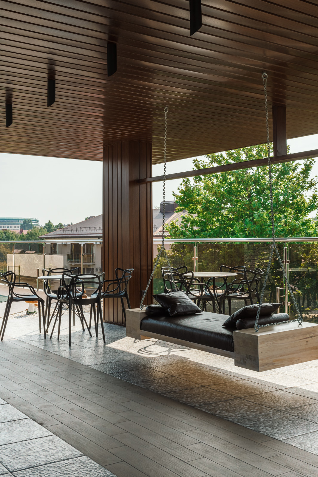 Лаунж зона на крыше.