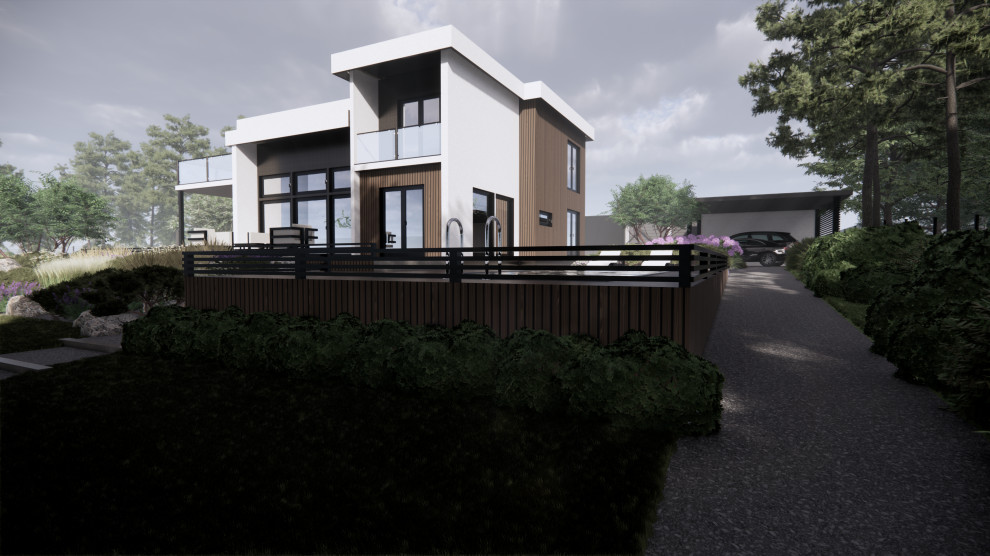 Вид на террасу с бассейном