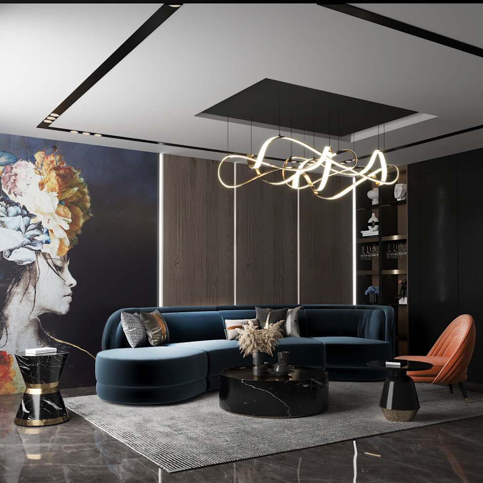 Проект гостиной в современном стиле