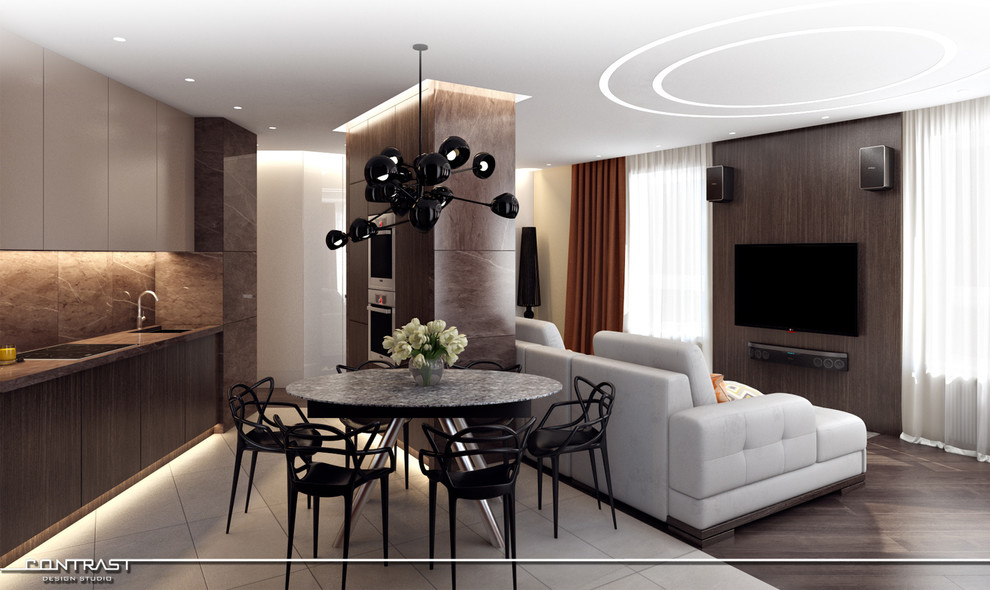 Современная кухня-гостиная