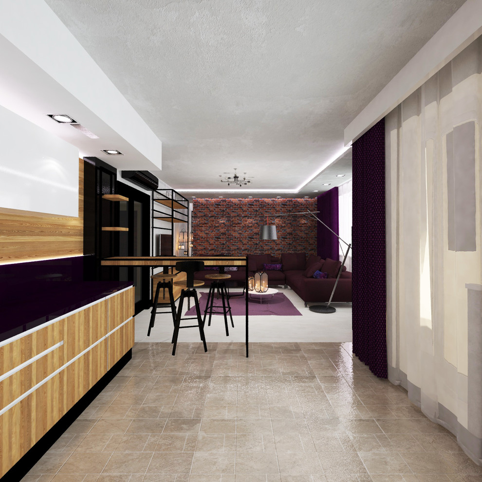Дизайн кухни-гостиной в стиле LOFT