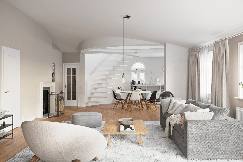 3d-визуализация кухни+гостиной