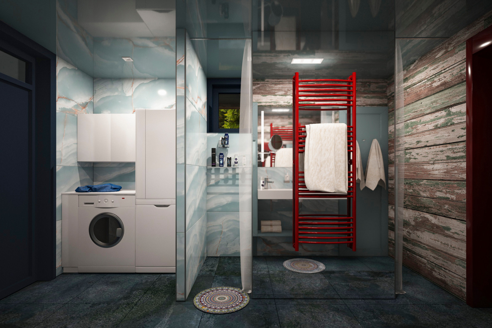 Санузел в доме с печью