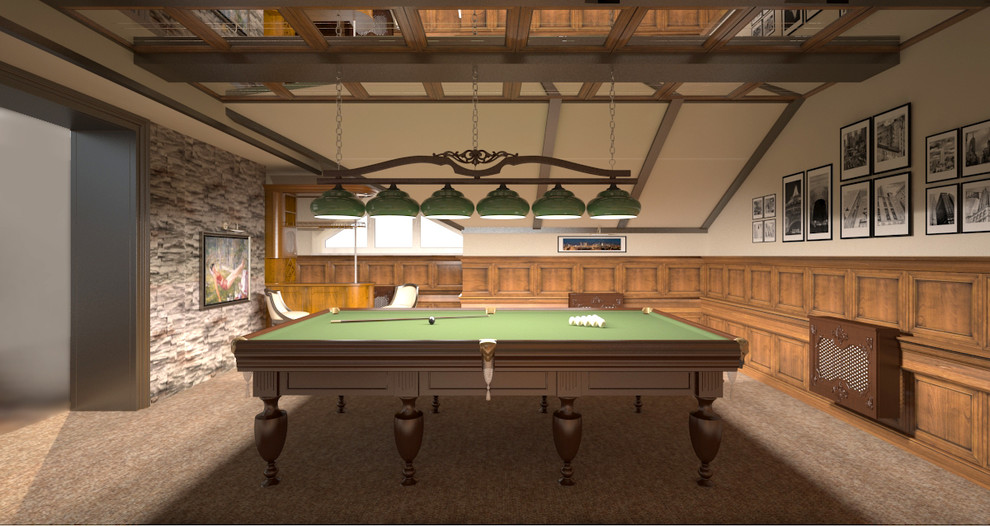 Дизайн бильярдной в частном доме