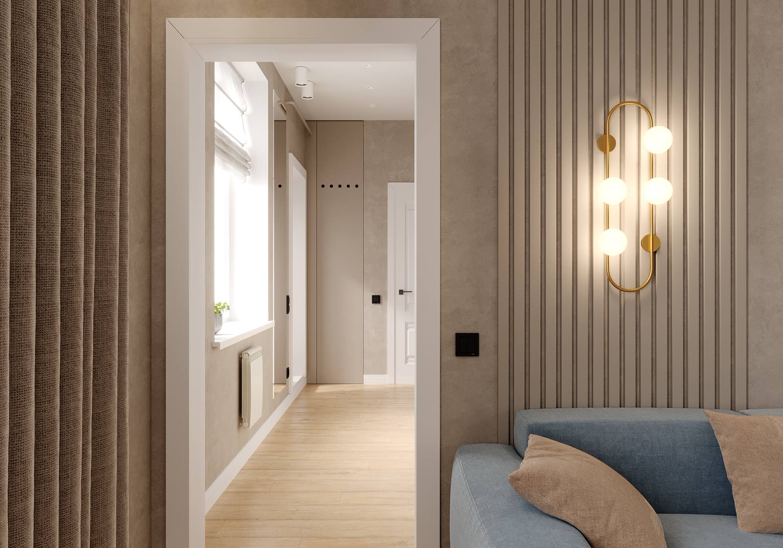 Обложка проекта: Дизайн кухни-гостиной в таунхаусе в Новосибирске