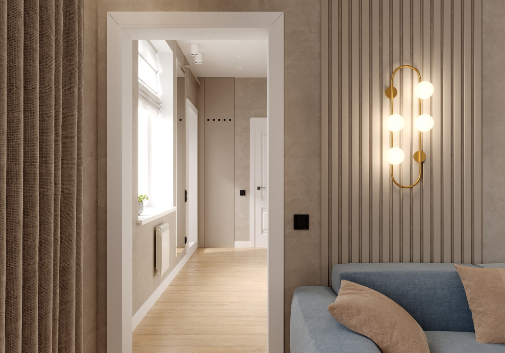 Обложка проекта: Дизайн кухни-гостиной в таунхаусе в Новосибирске