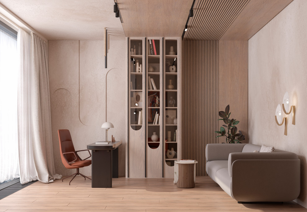 Обложка проекта: Домашний кабинет из проекта "Оранжевый Блюз" в ЖК Neva Towers, г. Москва