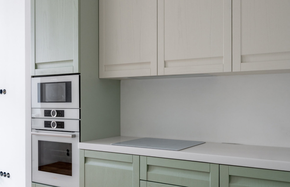 Кухня Натали из массива ясеня в цвете Авалон и Космик Латте от дизайнера