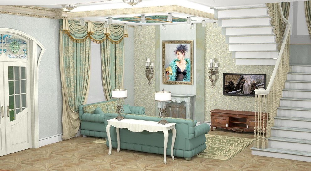 Гостиная с дамой в бирюзовом