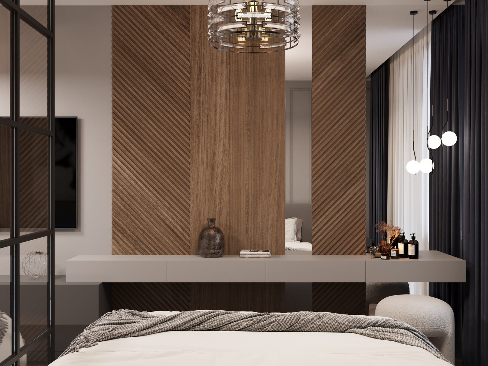 Спальня. ЖК "Гринсайд". Квартира-студия 38 м²